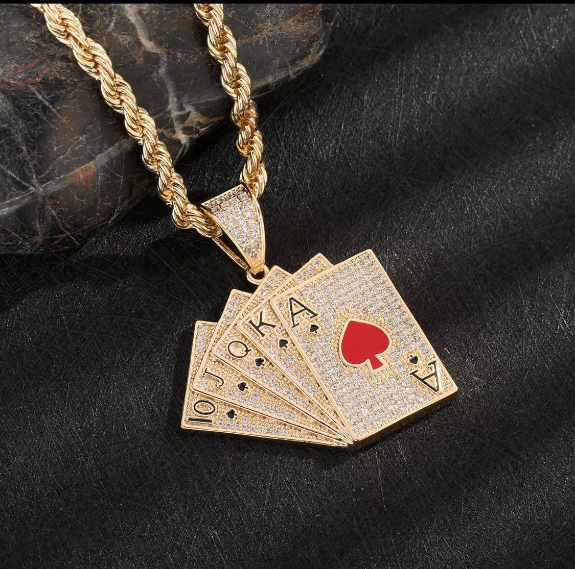 Jewelry Necklace, Logo Design, Luxury Fashion Accessories Playing Cards Pendant