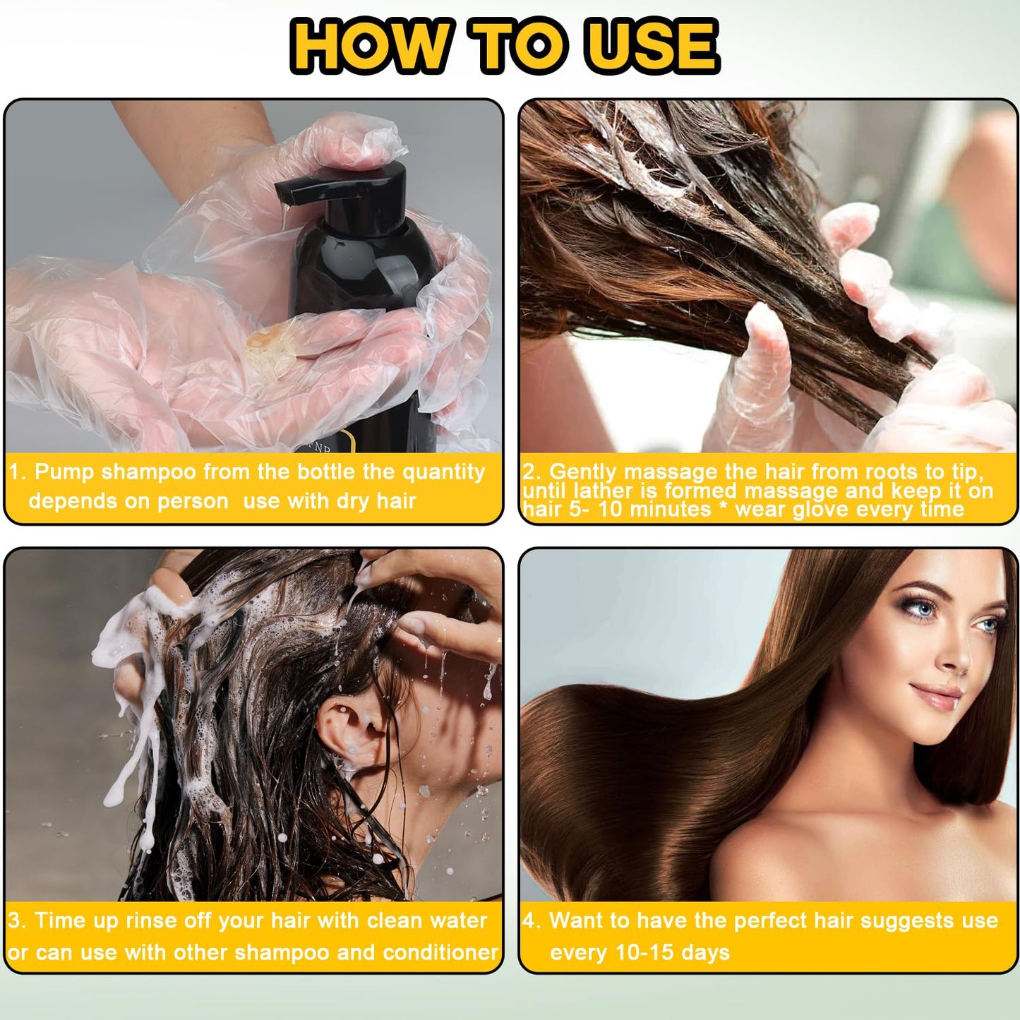 Hair Dye Shampoo 3 in 1 for Gray Hair, Herbal Ingredients Natural Shampoo Hair Dye for Women Men